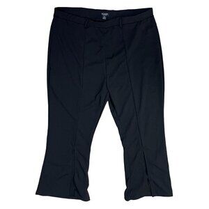 Rouge Collection Women's Pants Split Hem Black Stretch Pull-On Size 4X